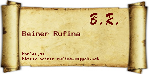 Beiner Rufina névjegykártya